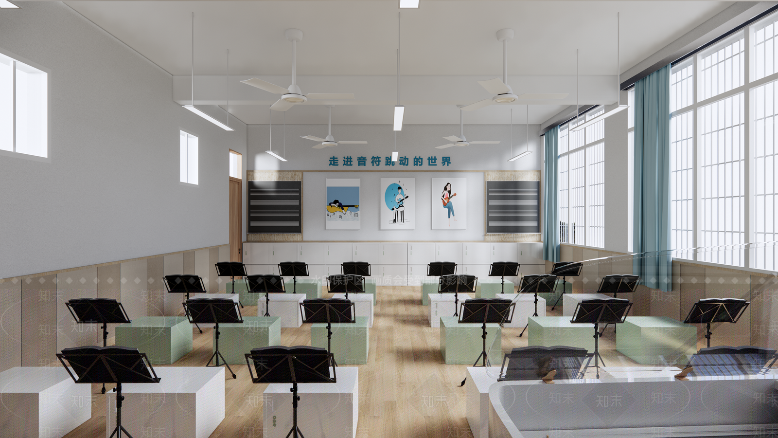现代音乐教室SU模型下载【ID:1135527555】