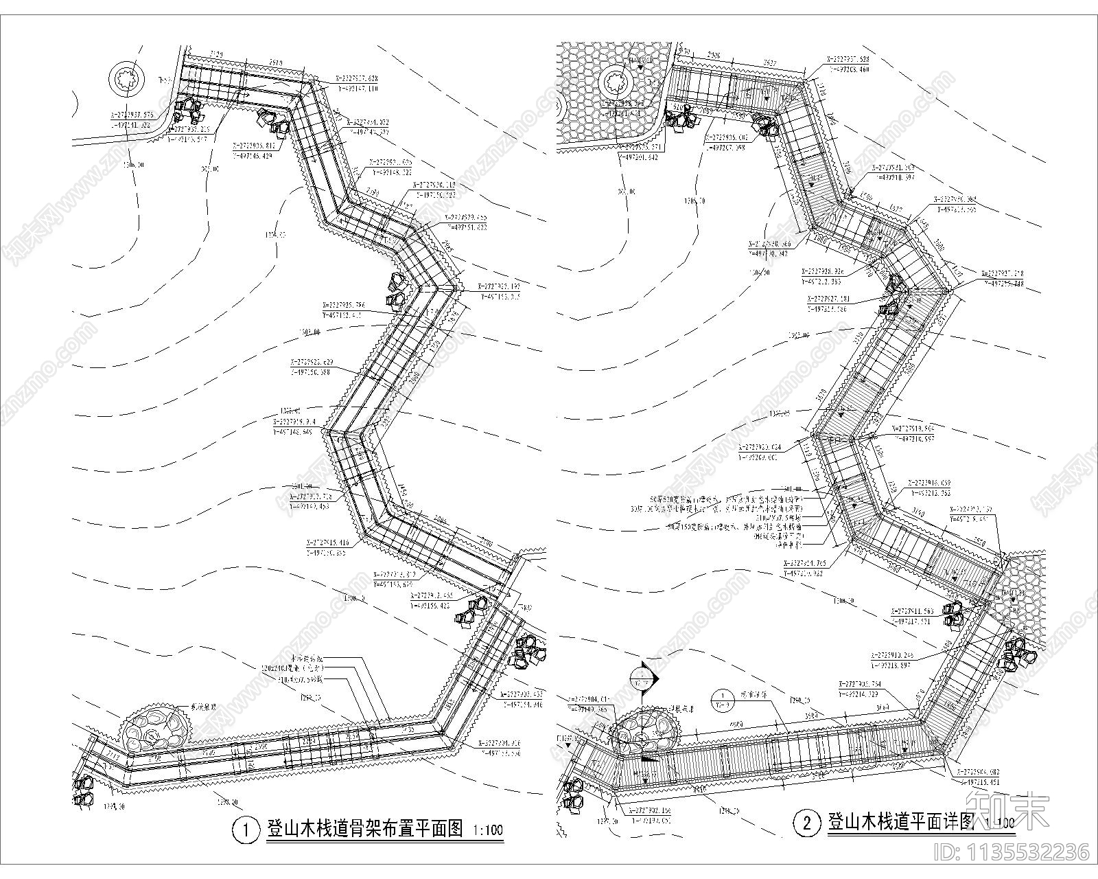 山体公园登山道施工图下载【ID:1135532236】