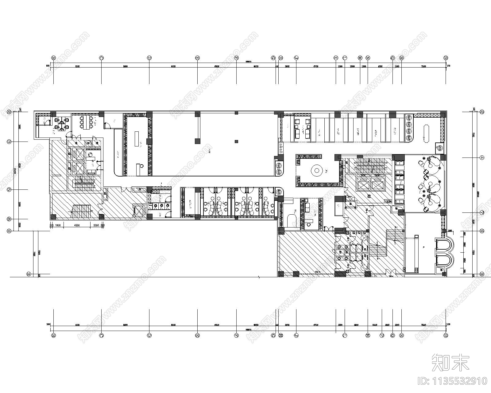 1000平影楼平面方案图施工图下载【ID:1135532910】