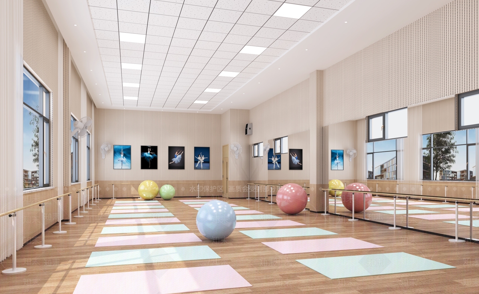 现代瑜伽室3D模型下载【ID:1135534483】