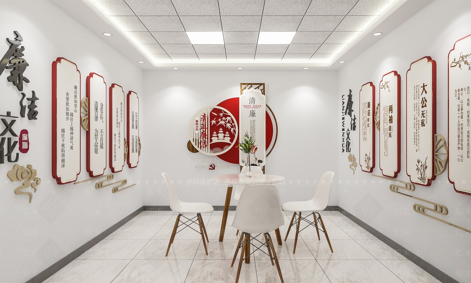 新中式休息区SU模型下载【ID:1135536421】