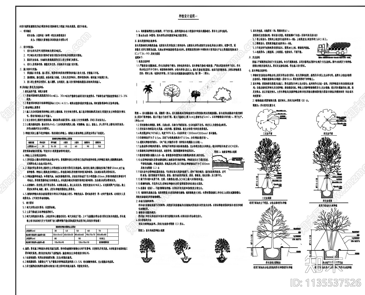 种植设计说明cad施工图下载【ID:1135537526】