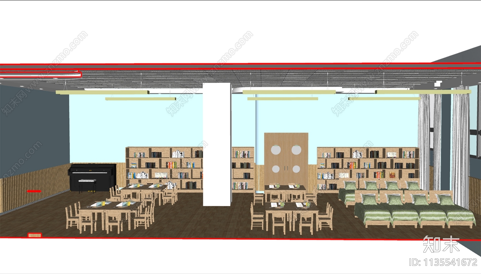 现代幼儿园教室SU模型下载【ID:1135541672】