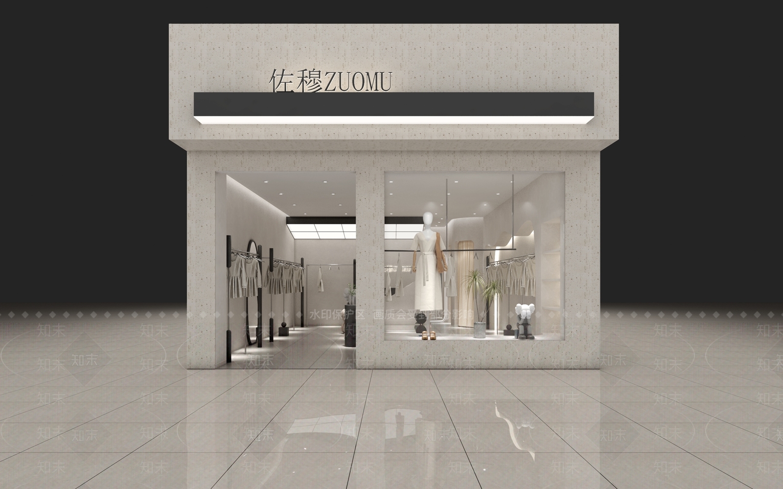 现代女装服装店3D模型下载【ID:1135542310】