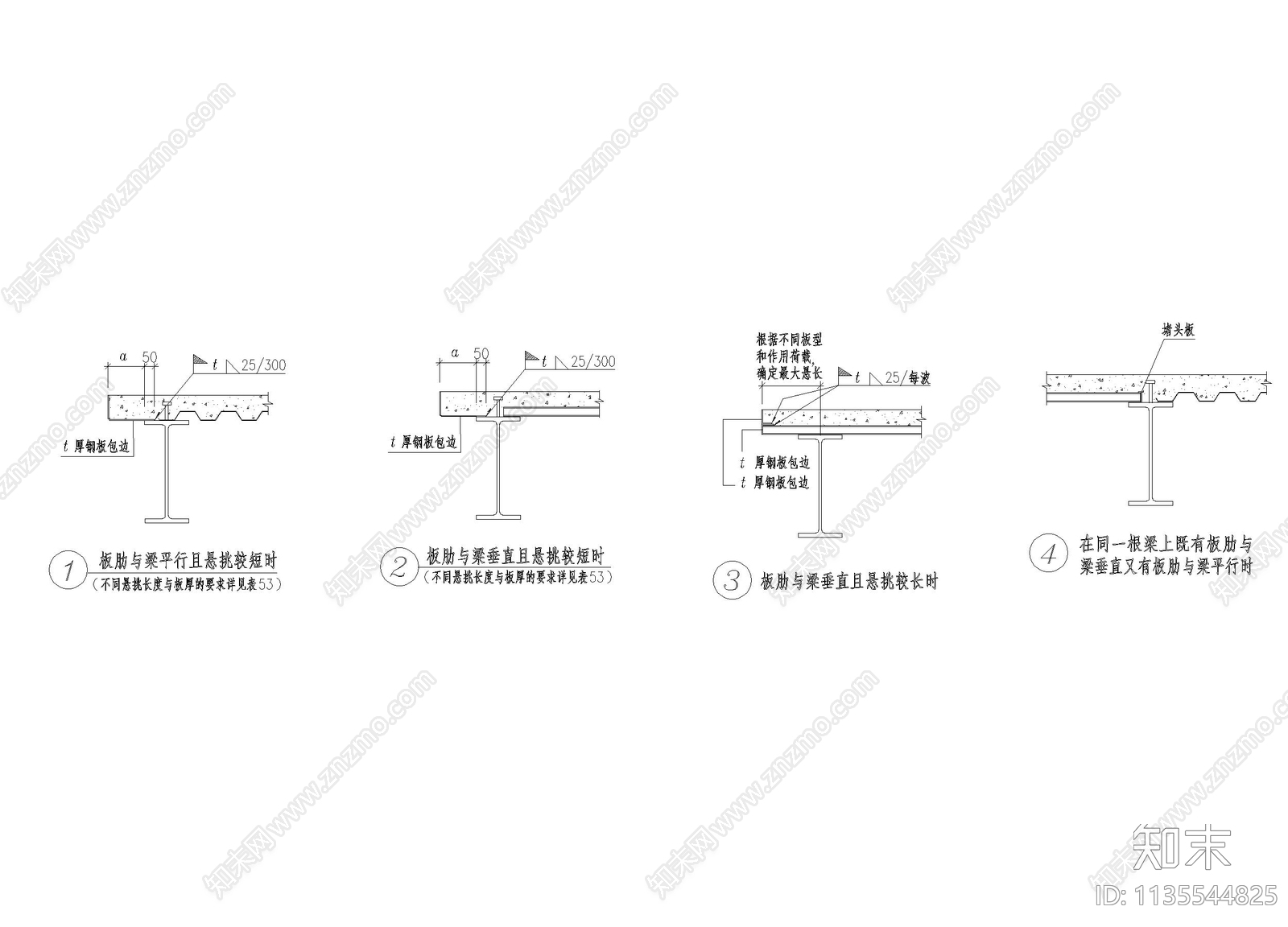 板肋与梁平行且悬挑较短时施工图下载【ID:1135544825】
