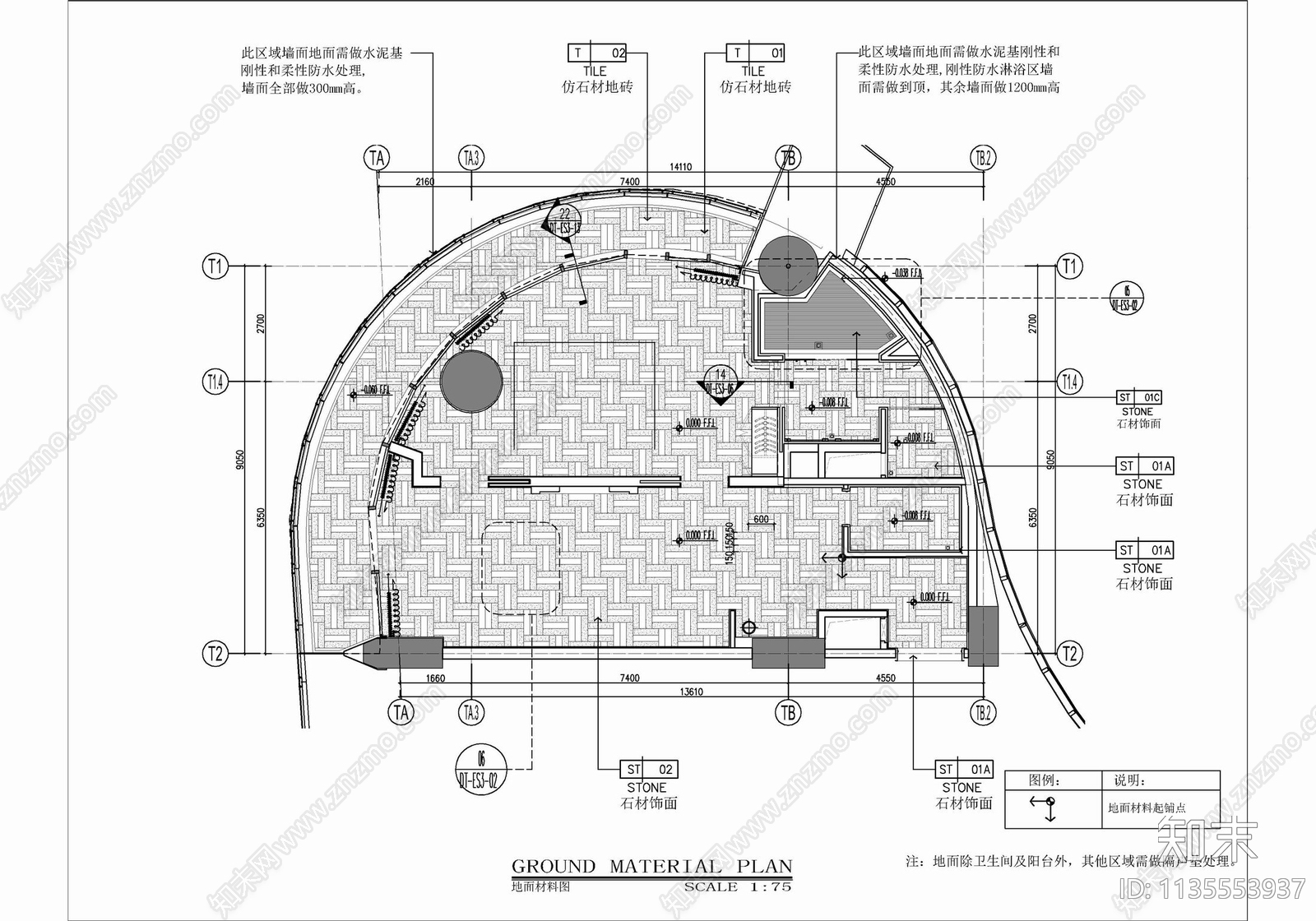 150㎡酒店豪华套房室内cad施工图下载【ID:1135553937】