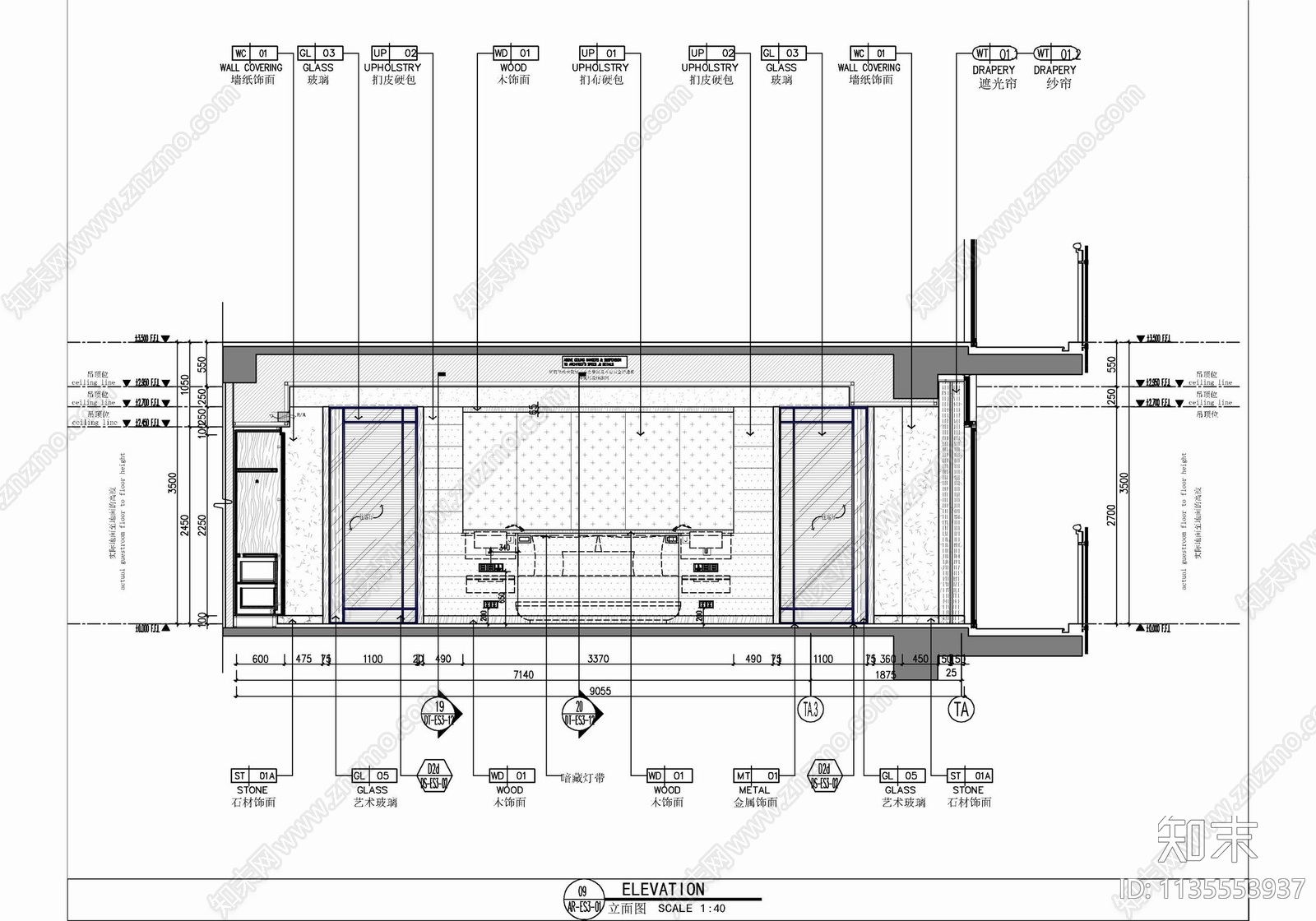 150㎡酒店豪华套房室内cad施工图下载【ID:1135553937】