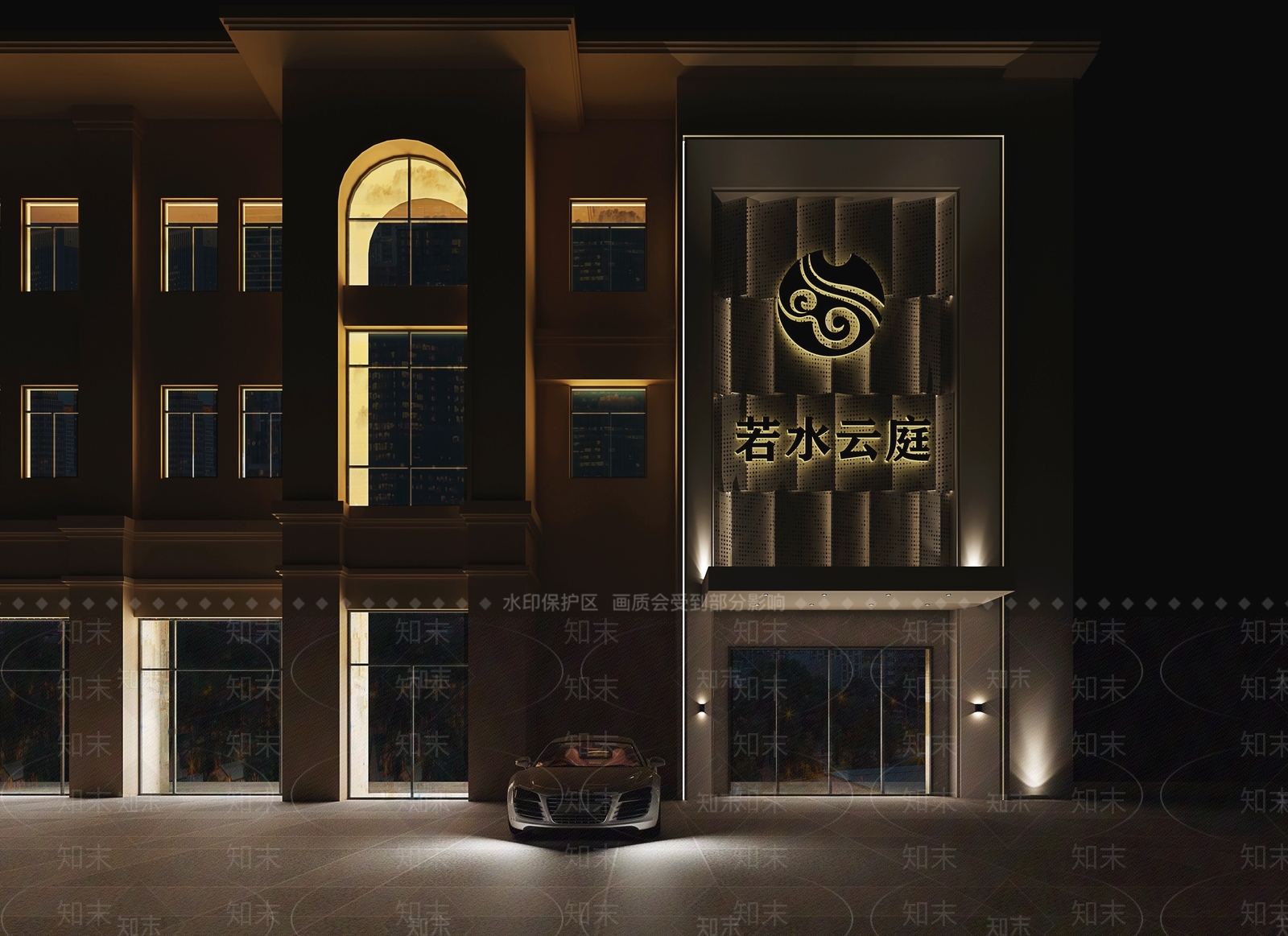 新中式洗浴中心门头3D模型下载【ID:1135564823】