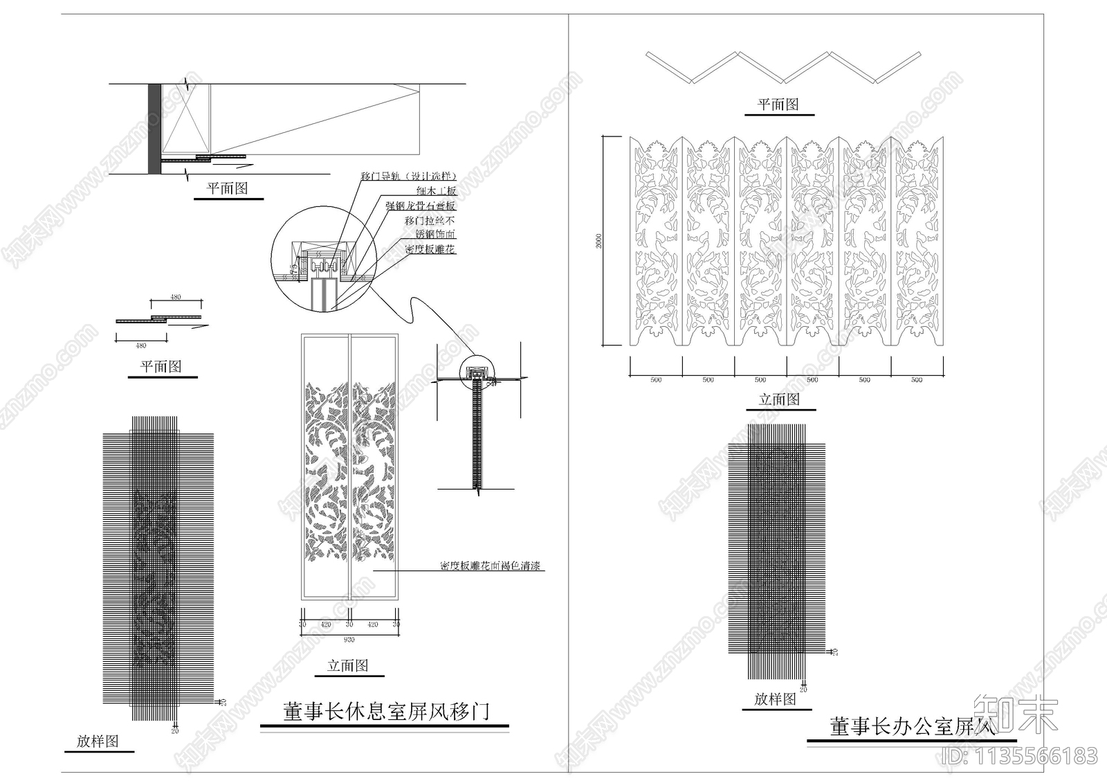 门大样详图cad施工图下载【ID:1135566183】