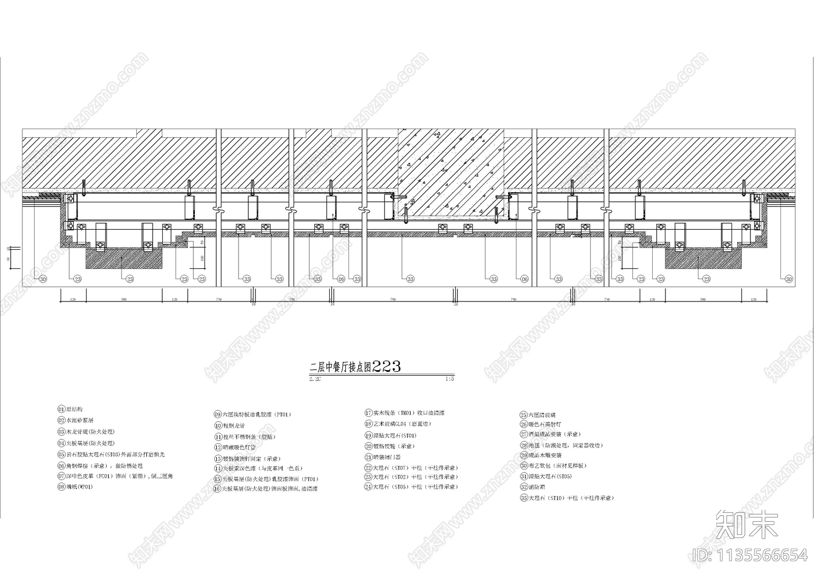 石材墙身大样详图cad施工图下载【ID:1135566654】