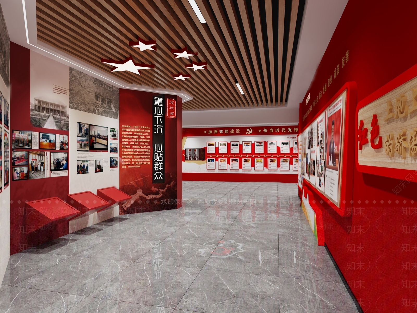 现代党建展厅SU模型下载【ID:1135568917】