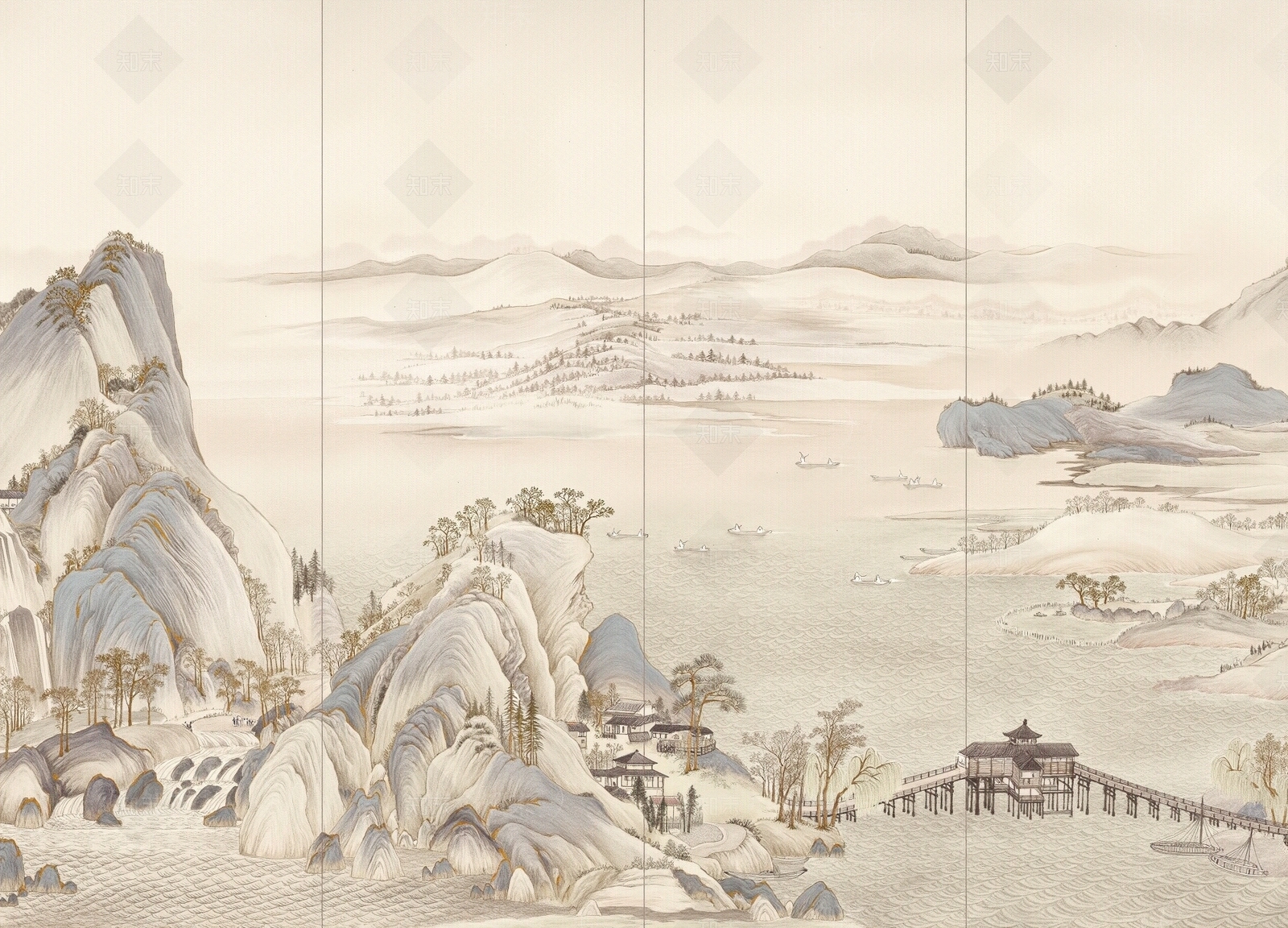 山水画高清贴图材质
