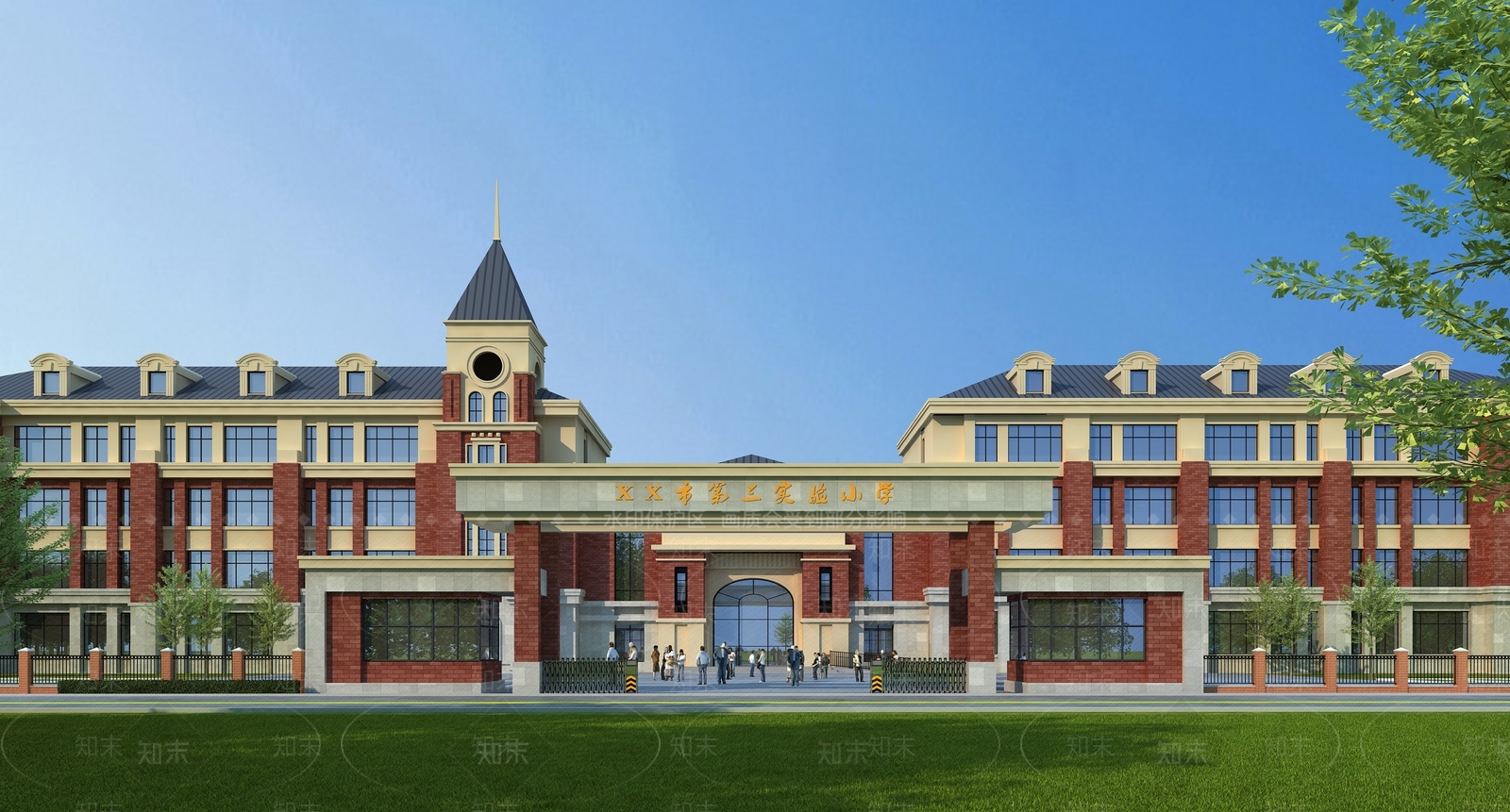 简欧小学3D模型下载【ID:1135576386】