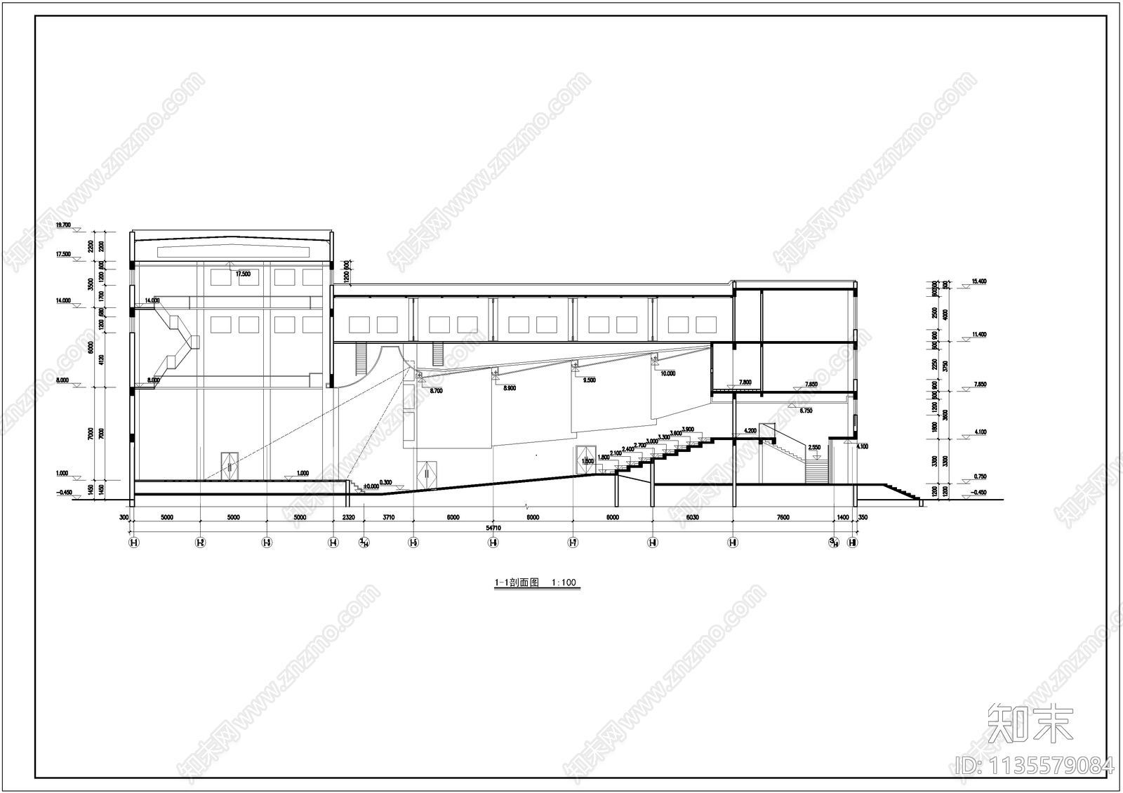 影剧院剧场建筑施工图下载【ID:1135579084】