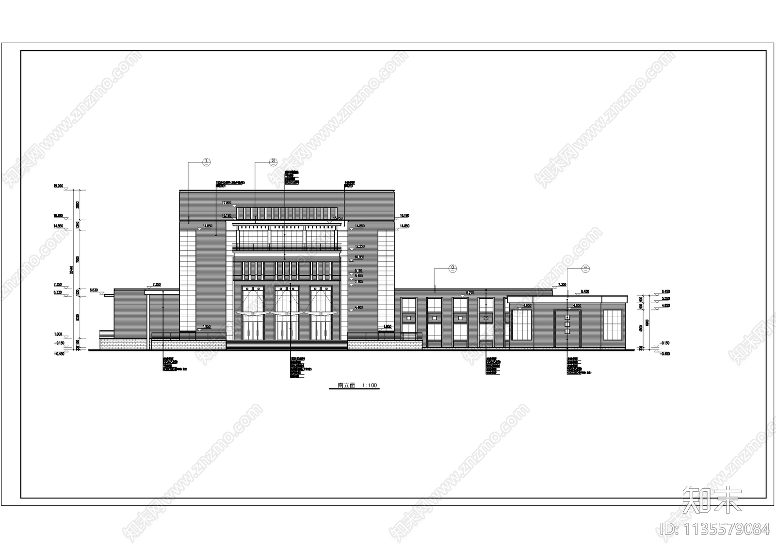 影剧院剧场建筑施工图下载【ID:1135579084】