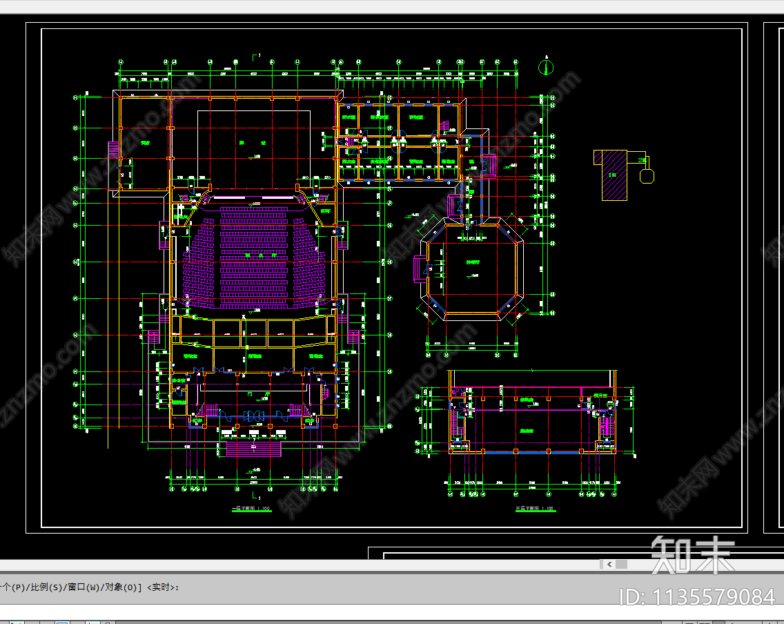 影剧院剧场建筑施工图下载【ID:1135579084】