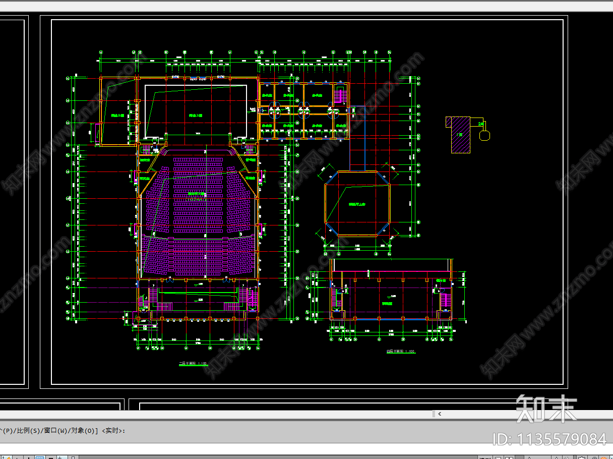 影剧院剧场建筑施工图下载【ID:1135579084】