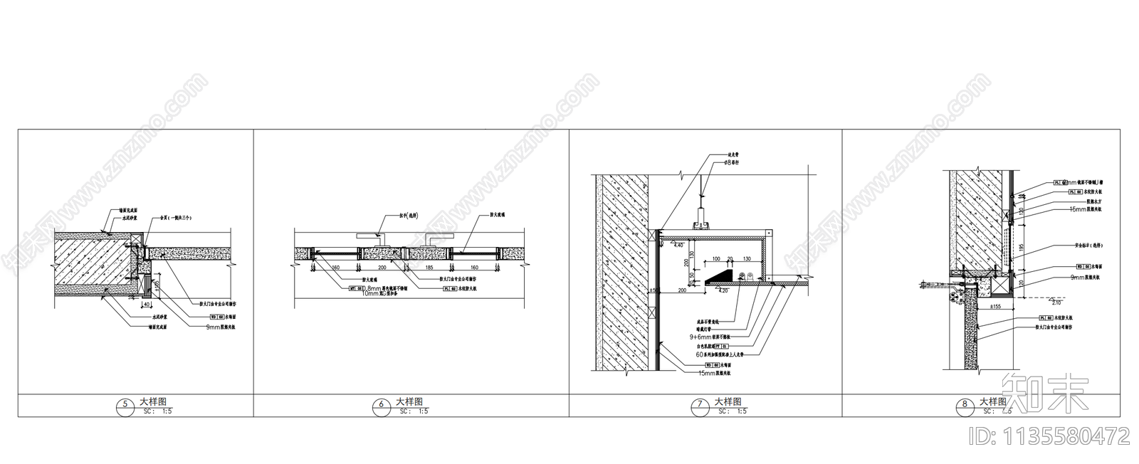 防火门闭门器详图cad施工图下载【ID:1135580472】