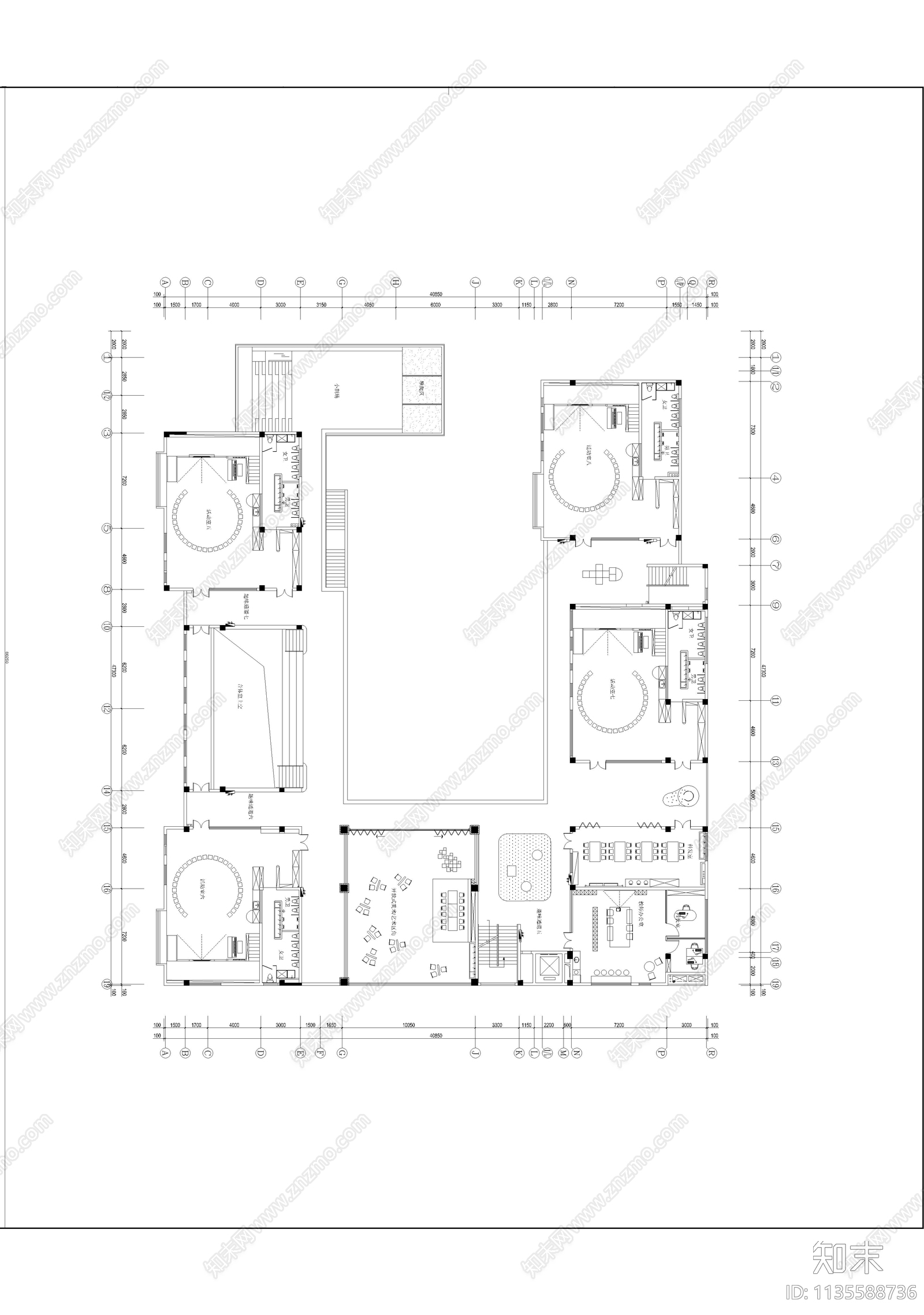 幼儿园室内cad施工图下载【ID:1135588736】