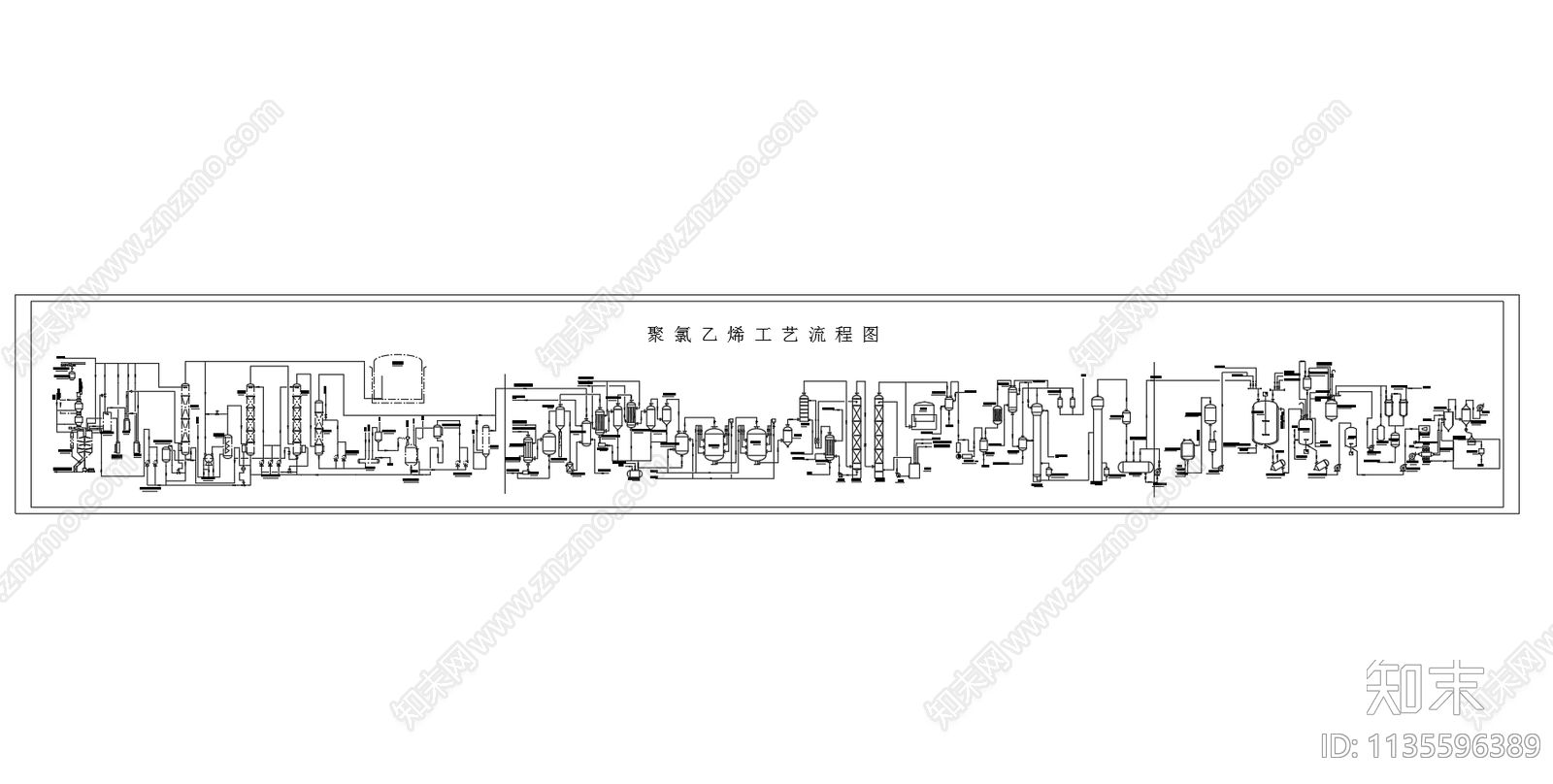 聚氯乙烯生产工艺流程图cad施工图下载【ID:1135596389】