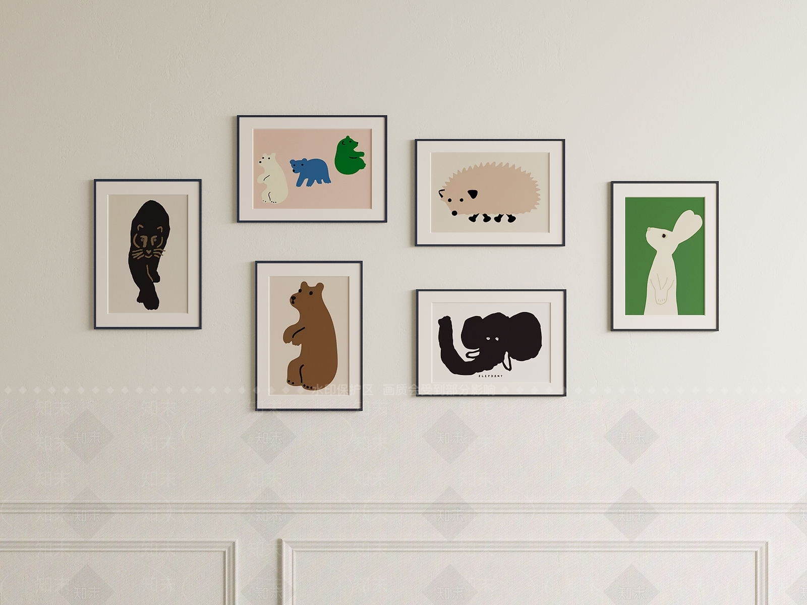 现代装饰画3D模型下载【ID:1135600811】