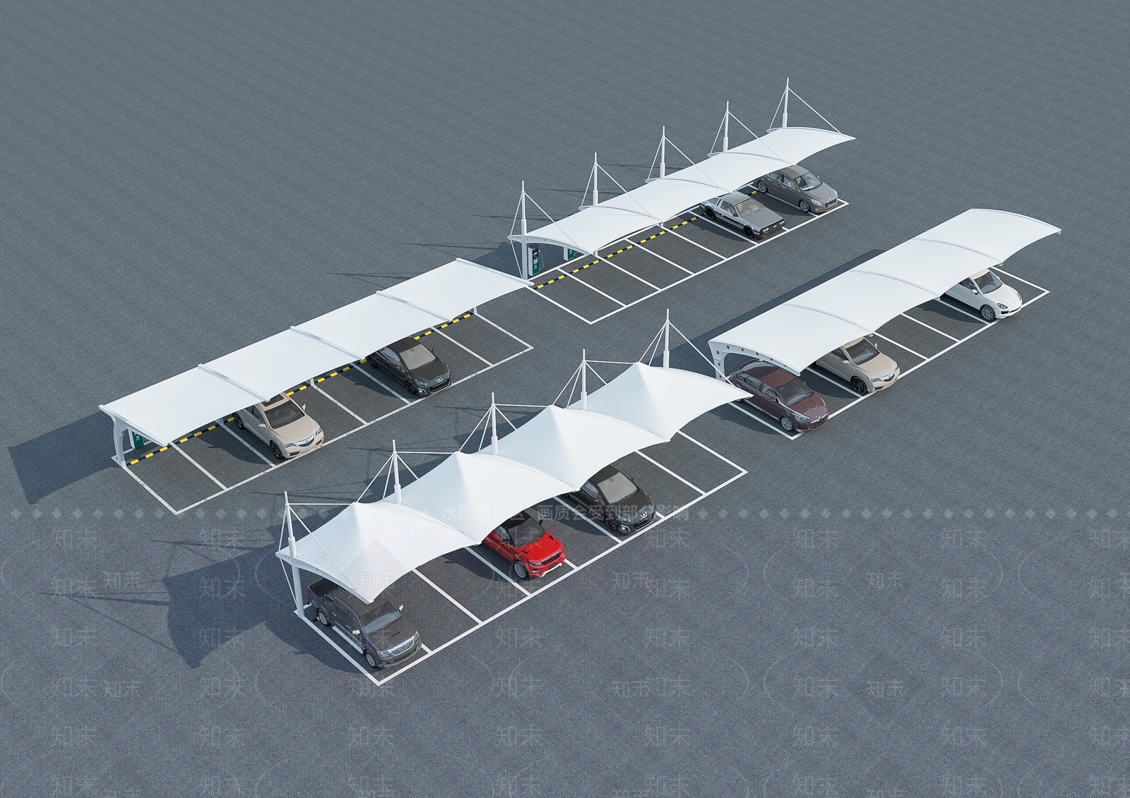 停车棚3D模型下载【ID:1135606232】
