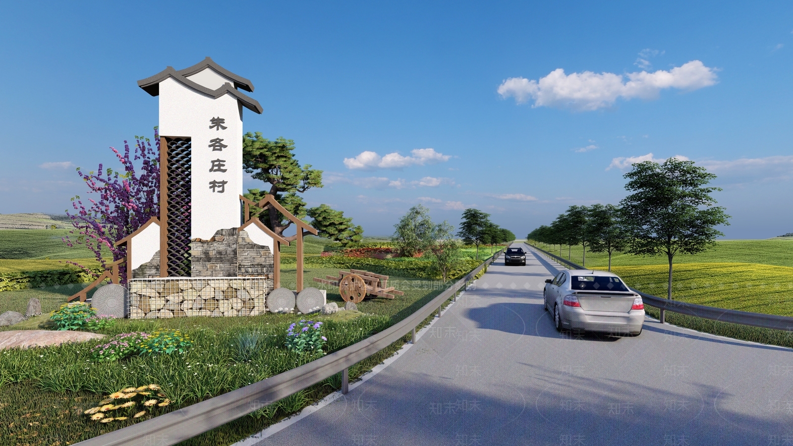 现代入口标识SU模型下载【ID:1135610678】