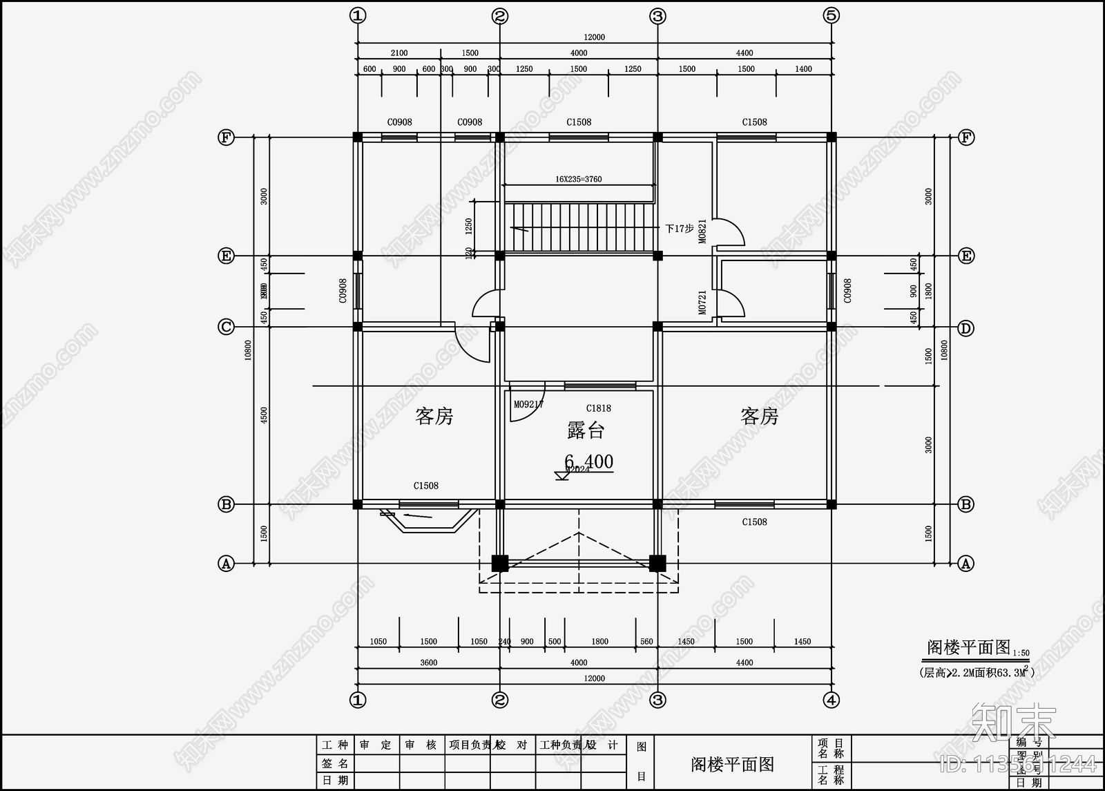 欧式简约别墅设计cad施工图下载【ID:1135611244】