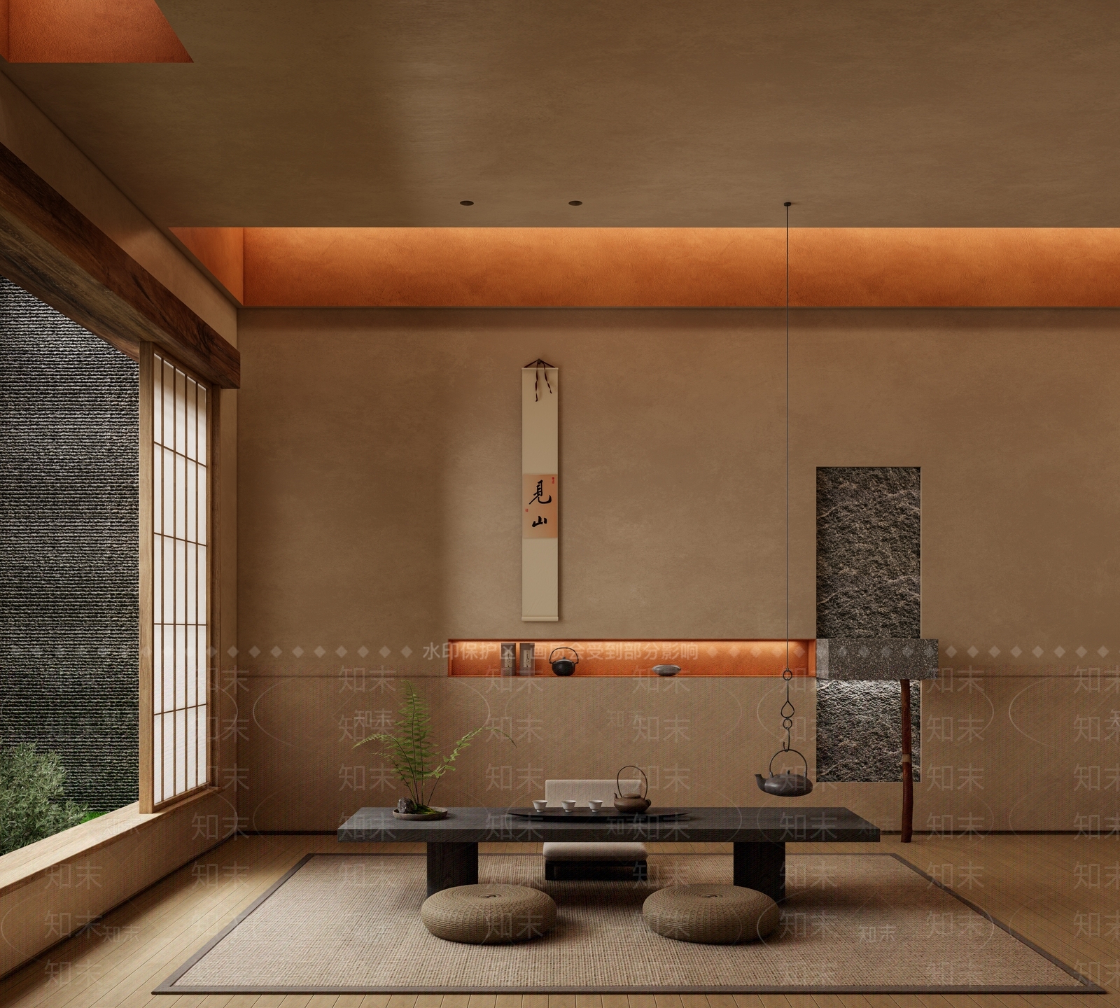 侘寂茶室SU模型下载【ID:1135612235】