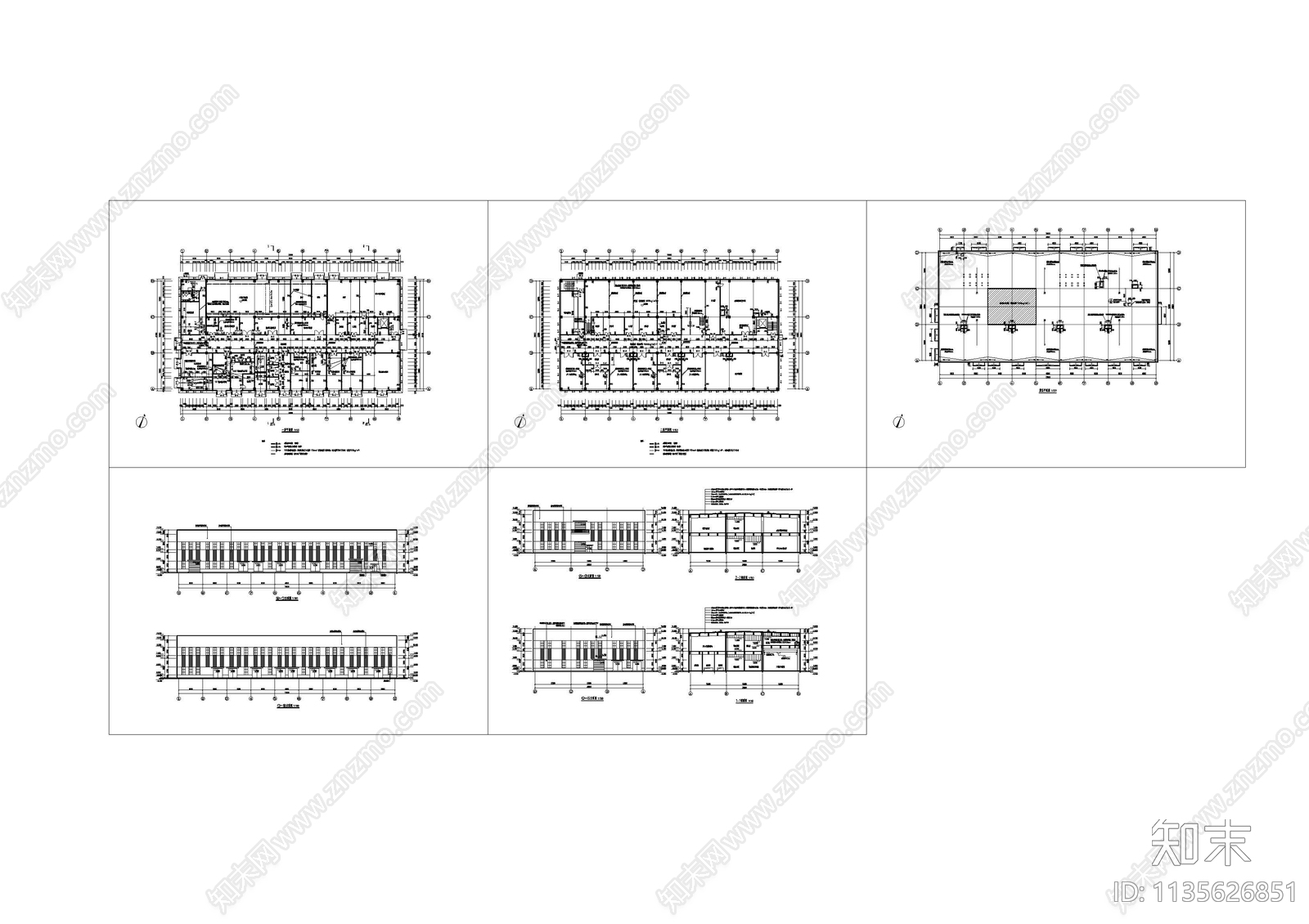 汽车工业厂房建筑cad施工图下载【ID:1135626851】