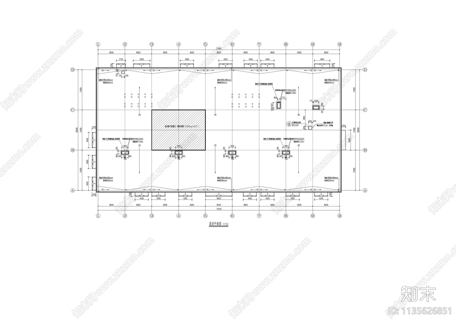 汽车工业厂房建筑cad施工图下载【ID:1135626851】