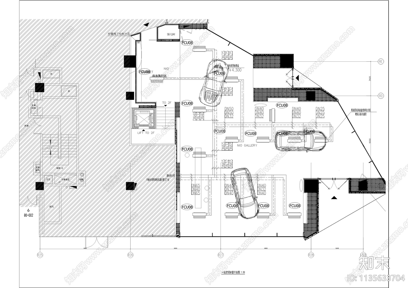 汽车展厅暖通空调施工图下载【ID:1135633704】