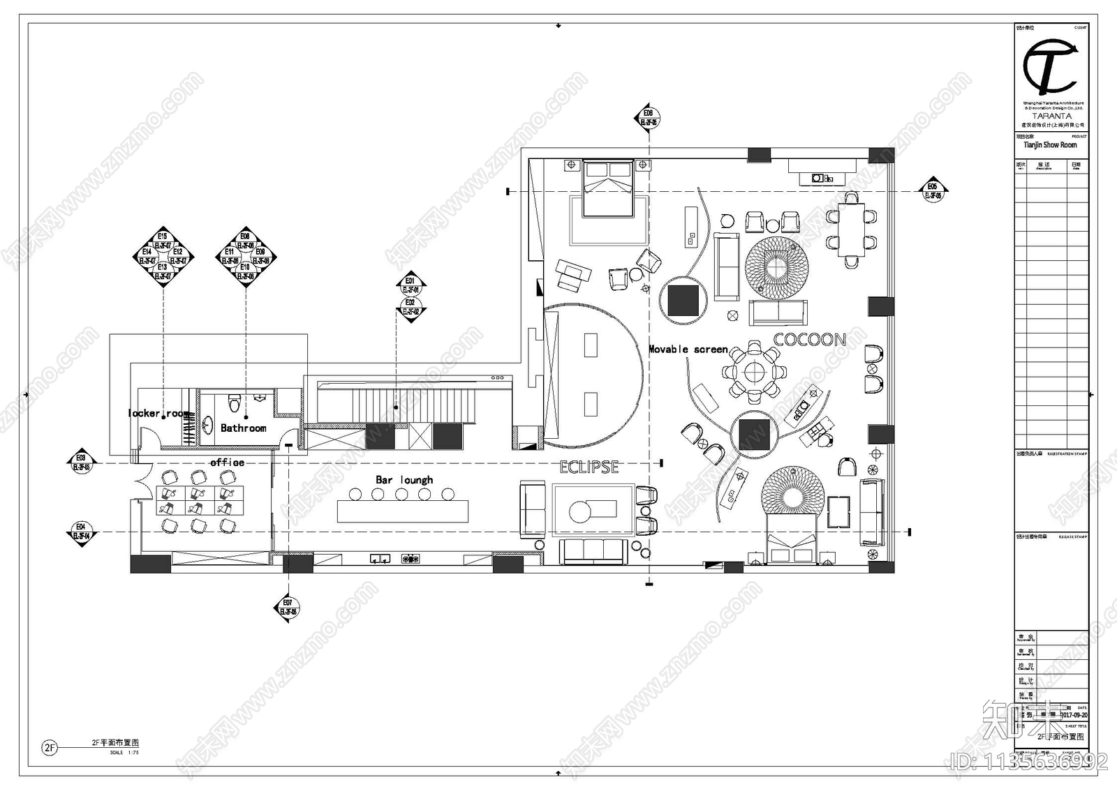 天津意大利家具展厅cad施工图下载【ID:1135636992】
