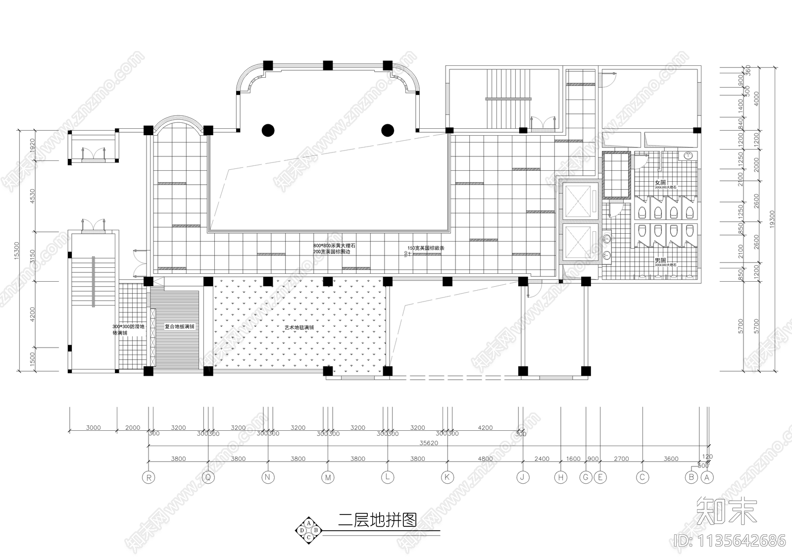 某酒店大堂装修图cad施工图下载【ID:1135642686】