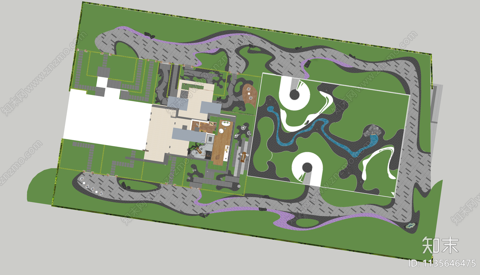 现代示范区景观SU模型下载【ID:1135646475】