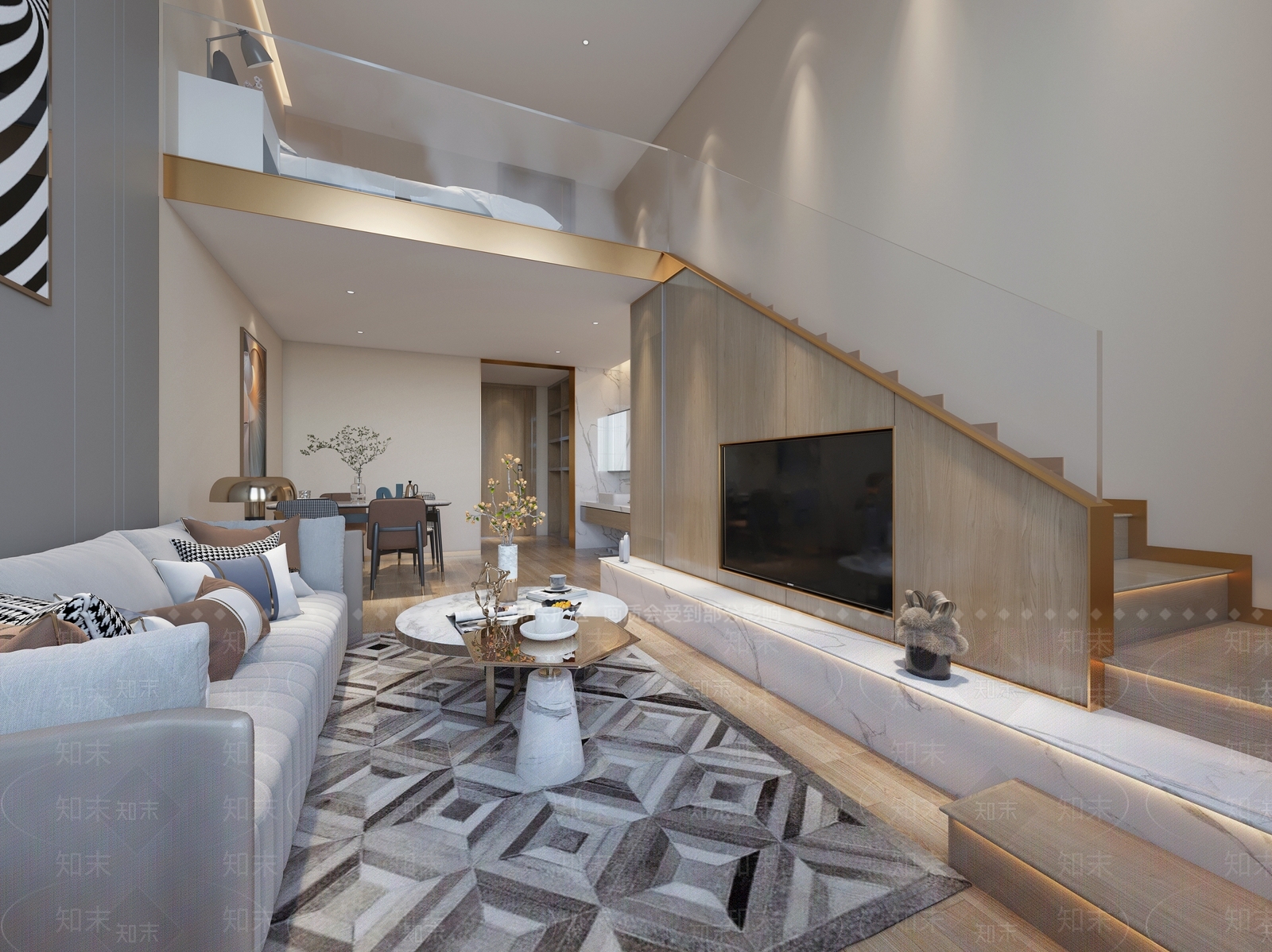 单身公寓loft3D模型下载【ID:1135647921】