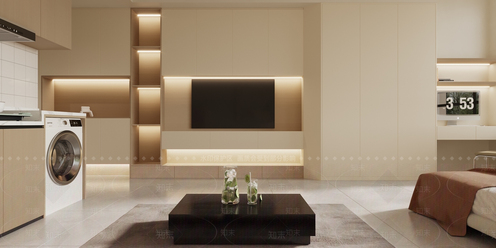 现代单身公寓3D模型下载【ID:1135651344】
