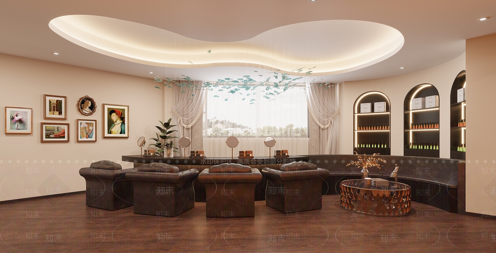 现代美甲店3D模型下载【ID:1135652390】