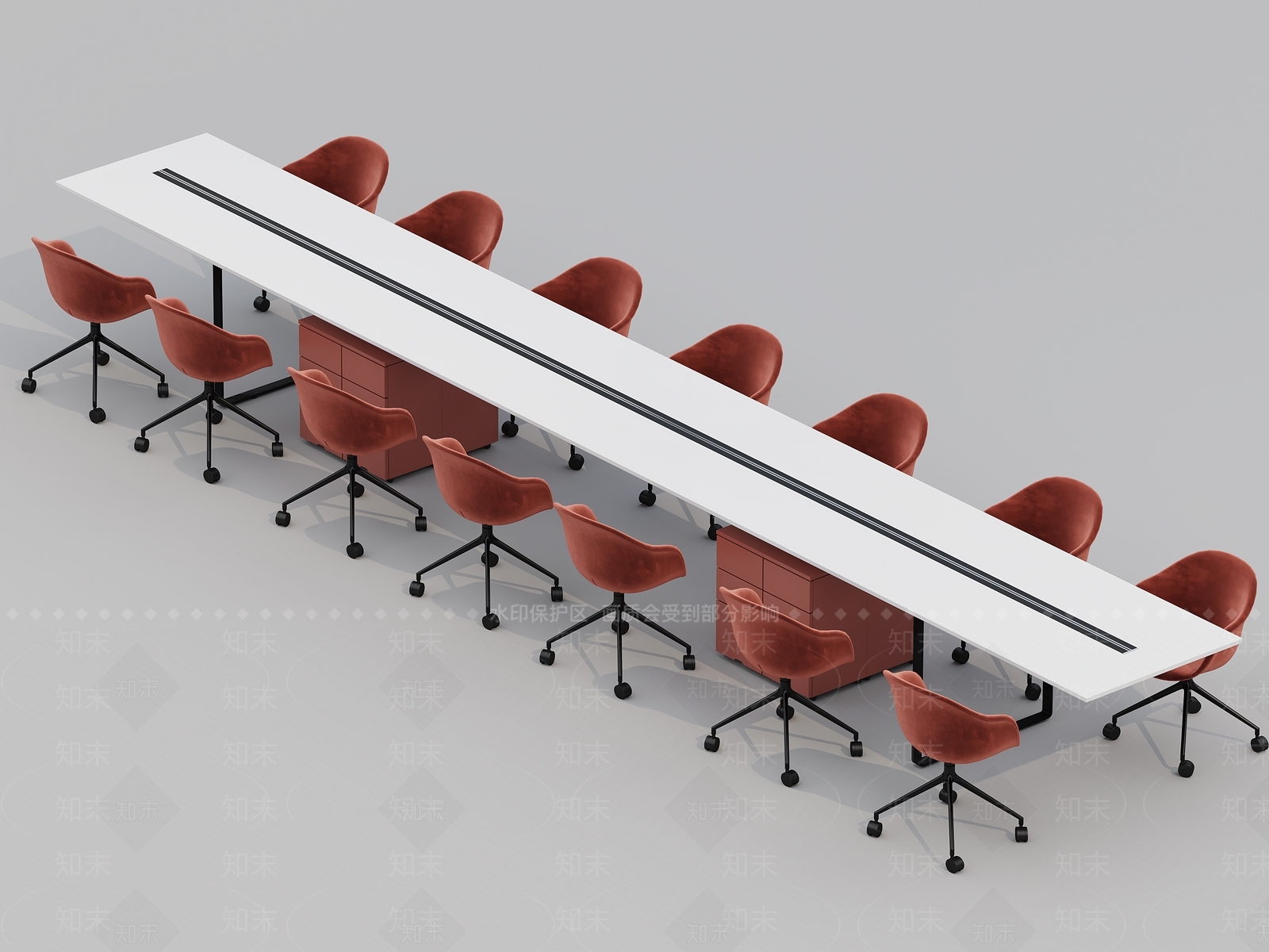 现代办公桌椅组合3D模型下载【ID:1135654685】