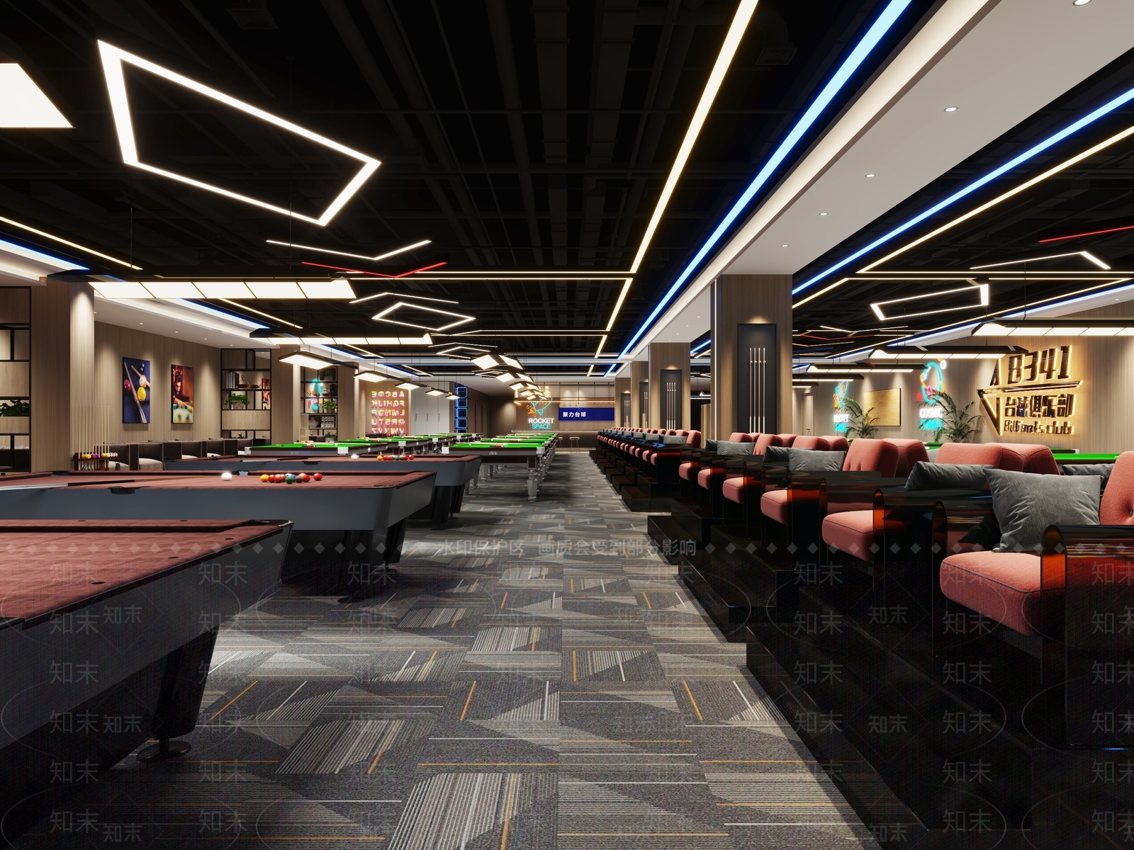 现代台球室3D模型下载【ID:1135656164】