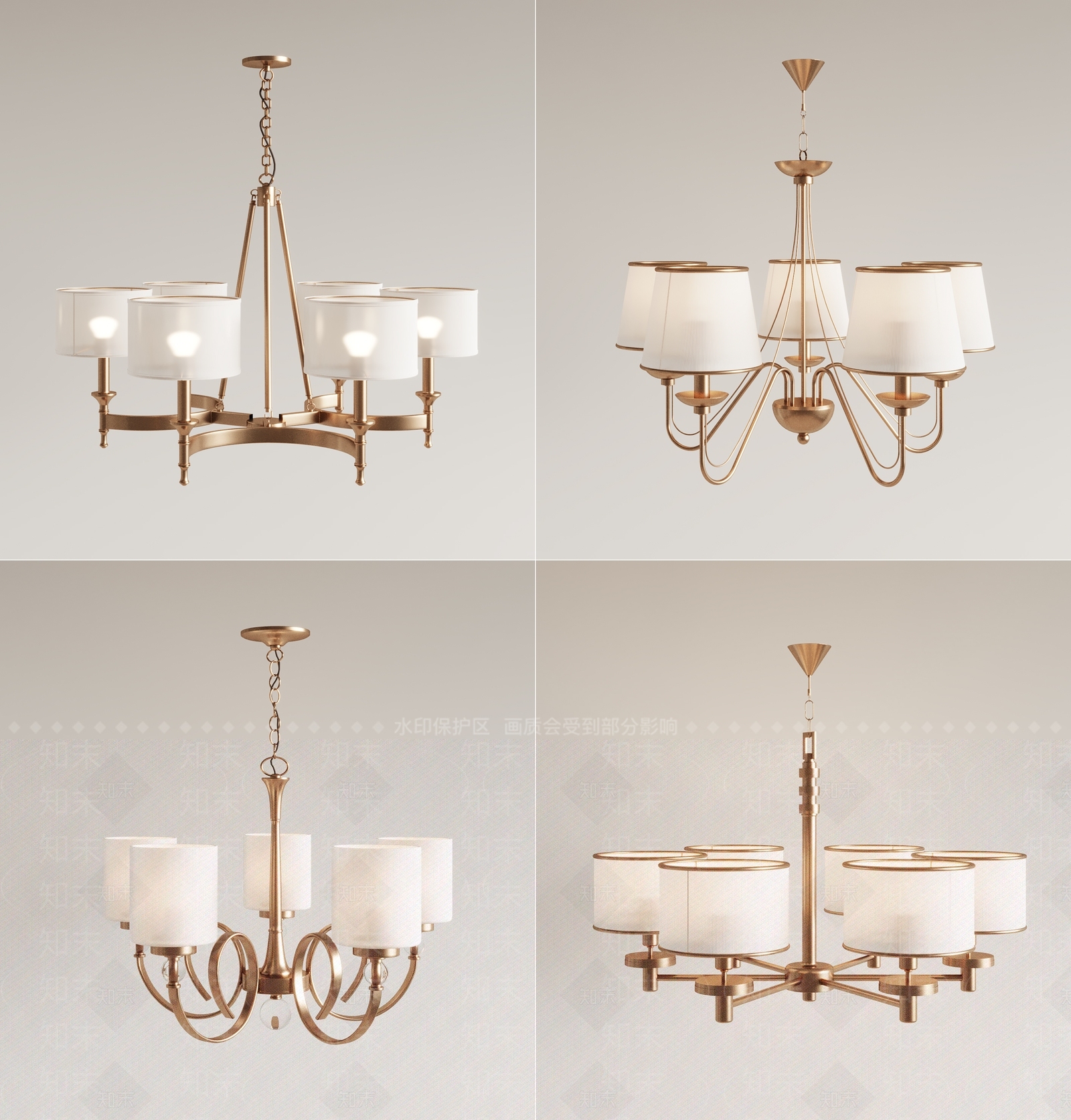 美式吊灯3D模型下载【ID:1135730205】
