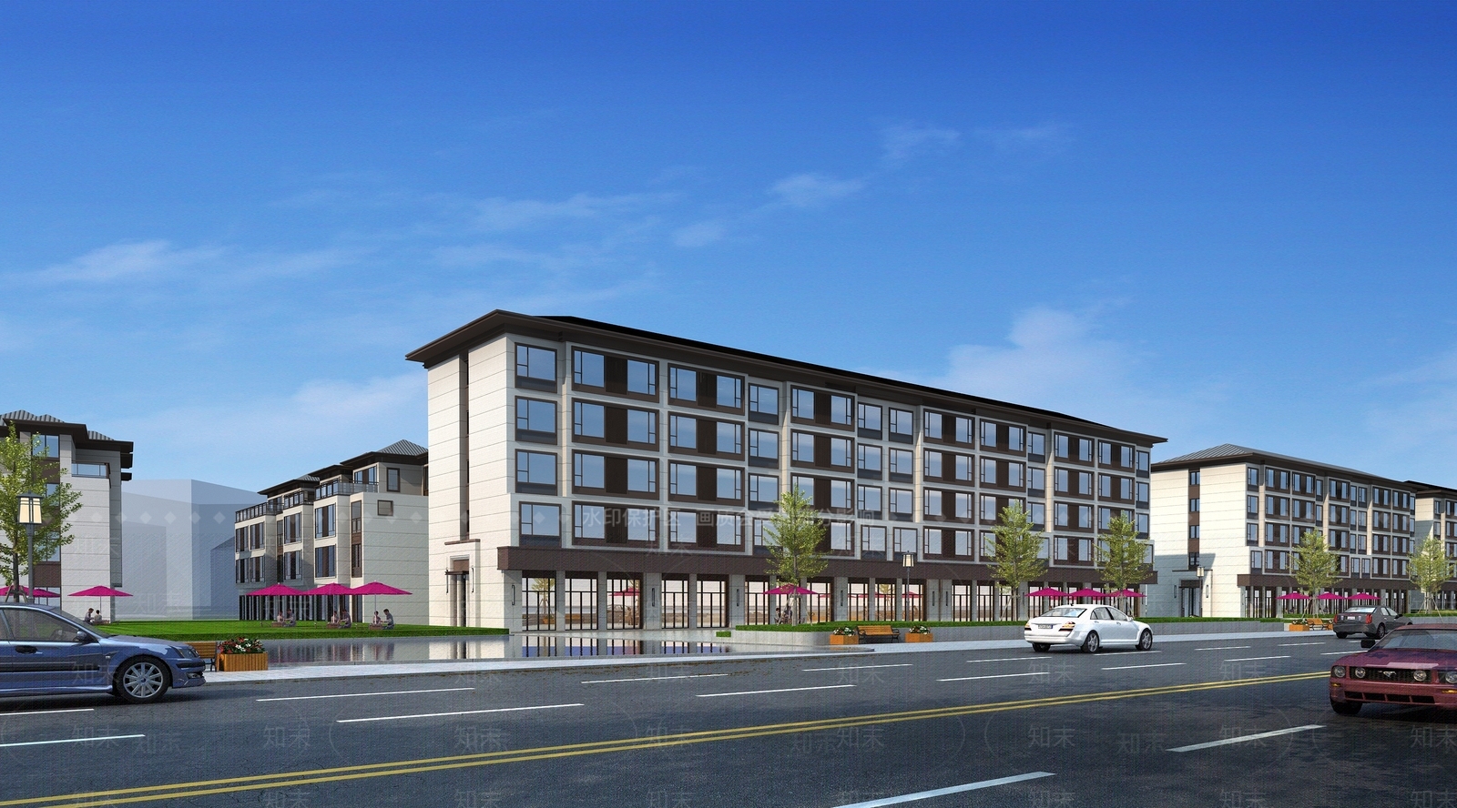 新中式沿街商住楼3D模型下载【ID:1135657101】