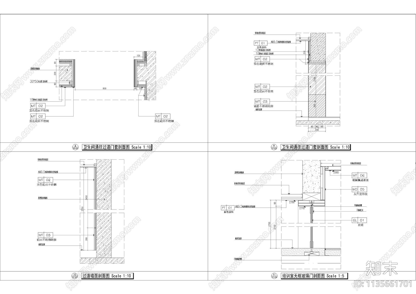 办公室造型墙身大样图cad施工图下载【ID:1135661701】