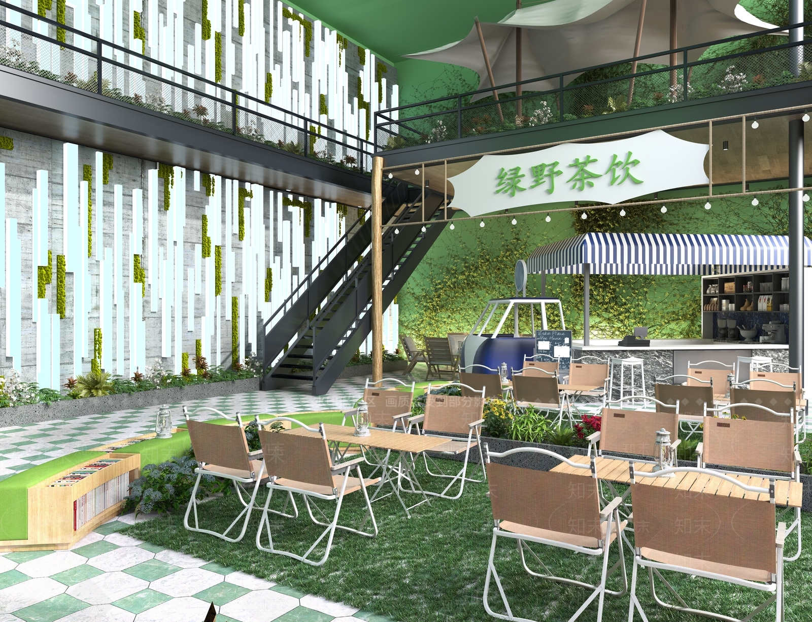 工业风饮品店3D模型下载【ID:1135665068】