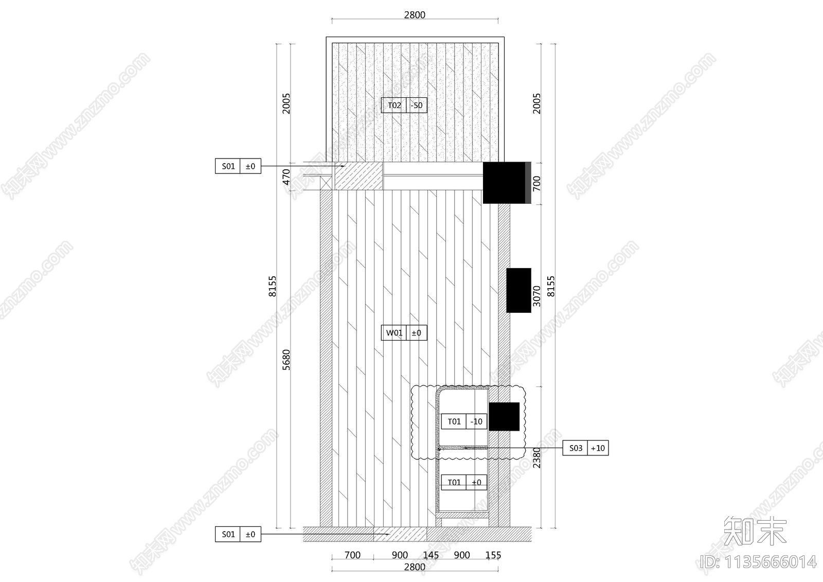 单人客房详图cad施工图下载【ID:1135666014】