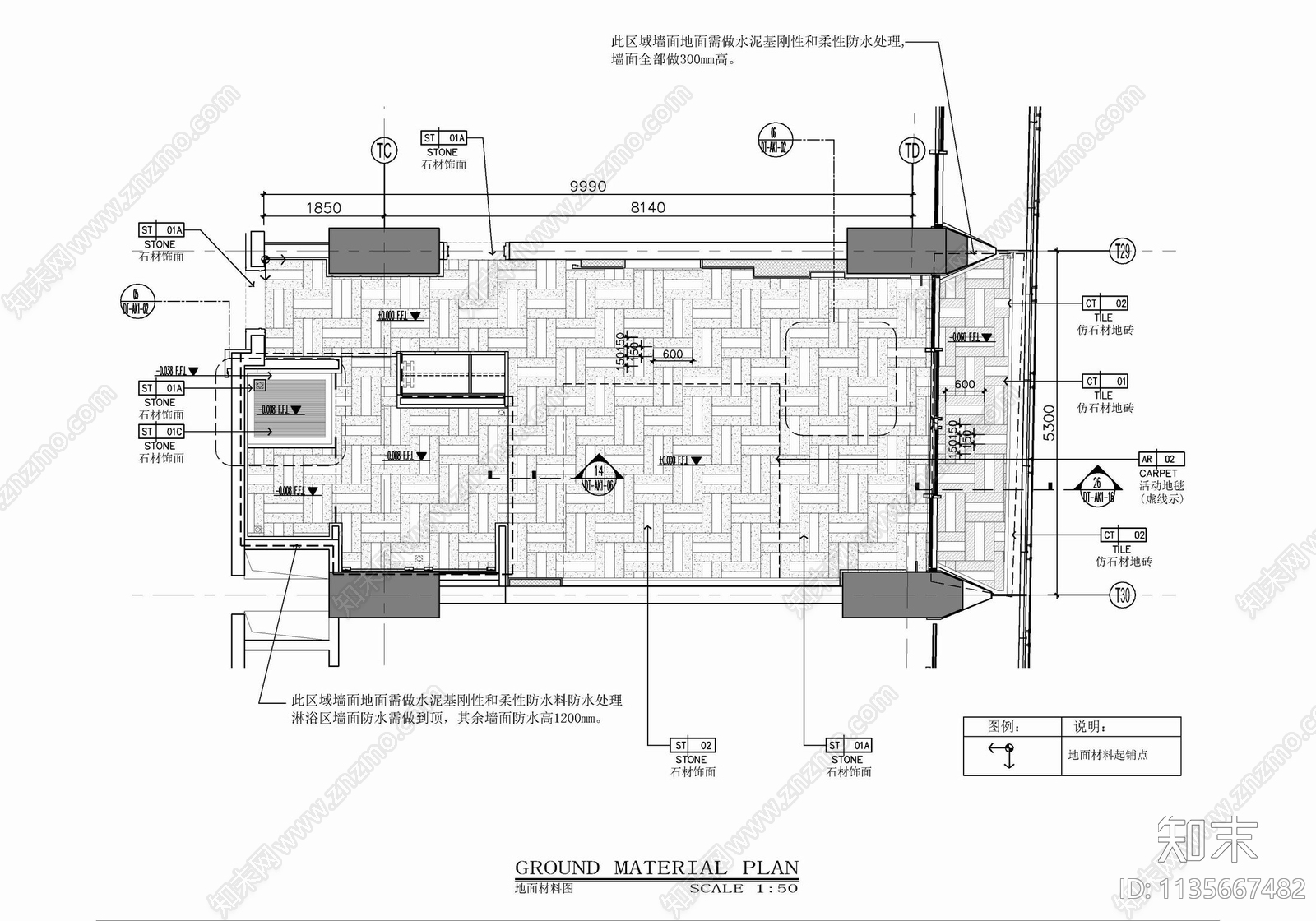 55㎡酒店标准大床房客房施工图下载【ID:1135667482】