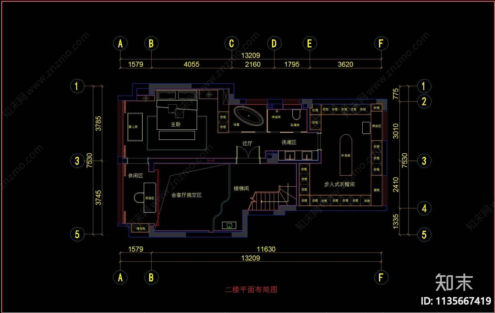 轻奢别墅效果图cad施工图下载【ID:1135667419】