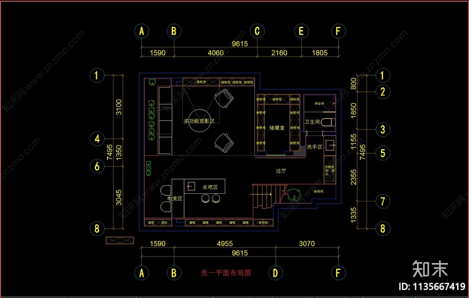 轻奢别墅效果图cad施工图下载【ID:1135667419】