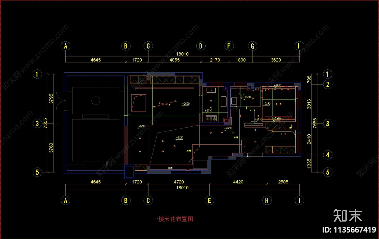 轻奢别墅效果图cad施工图下载【ID:1135667419】