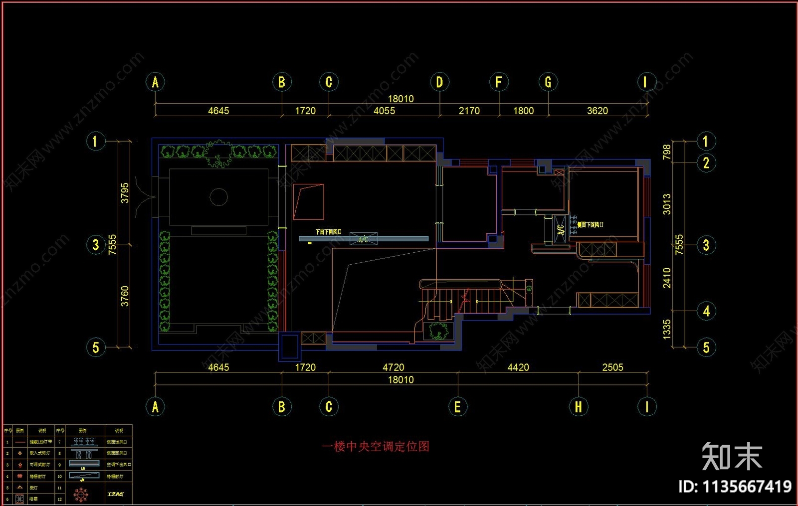 轻奢别墅效果图cad施工图下载【ID:1135667419】